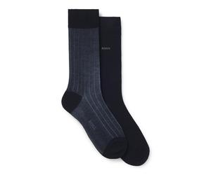 BOSS Zweierpack gerippte Vanisé-Socken aus merzerisiertem Baumwoll-Mix - Style 2P RS Rib Steve MC, 50564493 Blau 39-42
