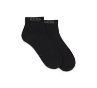 BOSS Zweierpack kurze Socken mit Logo-Bündchen - Style 2P SH Uni CC, 50491208 Schwarz 43-46