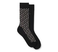 BOSS Zweierpack mittelhohe Socken aus Baumwoll-Mix - Style 2P RS Monogram CC, 50515141 Schwarz 39-42