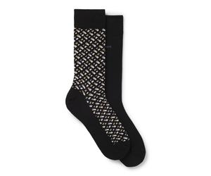 BOSS Zweierpack mittelhohe Socken aus Baumwoll-Mix - Style 2P RS Monogram CC, 50515141 Schwarz 43-46