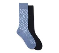 BOSS Zweierpack mittelhohe Socken aus Baumwoll-Mix - Style 2P RS Monogram CC, 50515141 Schwarz / Blau 39-42