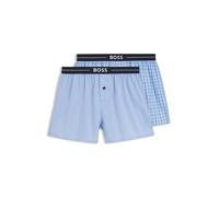 BOSS Zweierpack Pyjama-Shorts aus Baumwolle mit Logo am Bund - Style NOS Boxer EW 2P, 50480056 Hellblau S