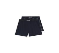 BOSS Zweierpack Pyjama-Shorts aus Baumwolle mit Logo-Bund - Style 2P Boxer Shorts EW, 50535781 Dunkelblau L