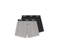 BOSS Zweierpack Pyjama-Shorts aus Baumwolle - Style 2P Boxer Shorts EW, 50545913 Schwarz / Grau XXL