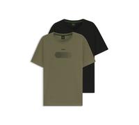 BOSS Zweierpack Regular-Fit T-Shirts aus Stretch-Baumwolle - Style TS_Graphic Set CN, 50562600 Schwarz / Grün S