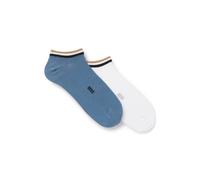 BOSS Zweierpack Sneakers-Socken mit Signature-Streifen an den Bündchen - Style 2P AS Uni stripe CC, 50491192 Weiß / Blau 39-42