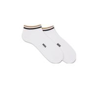 BOSS Zweierpack Sneakers-Socken mit Signature-Streifen an den Bündchen - Style 2P AS Uni stripe CC, 50491192 Weiß 40-46