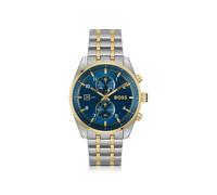 BOSS Zweifarbiger Chronograph mit blauem Zifferblatt - Style SKYTRAVELLER, 58244907 Silberfarben ONESI
