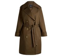 BOSS Zweireihiger Mantel aus wasserabweisender Baumwolle - Style Carix, 50530540 Khaki 42