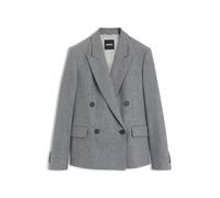 BOSS Zweireihiger Regular-Fit Blazer aus meliertem Flanell - Style Jaleto13, 50569388 Grau 32