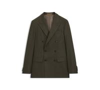BOSS Zweireihiger Regular-Fit Blazer aus Wolle mit Kaschmir - Style L-Jeff-DB-FL-264, 50570688 Olive 50