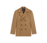 BOSS Zweireihiger Slim-Fit Kurzmantel aus Woll-Mix - Style H-Hyde-Pcoat-234, 50536826 Beige 44