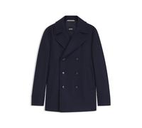 BOSS Zweireihiger Slim-Fit Kurzmantel aus Woll-Mix - Style H-Hyde-Pcoat-234, 50536826 Dunkelblau 44