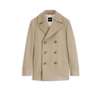 BOSS Zweireihiger Slim-Fit Kurzmantel aus Woll-Mix - Style H-Hyde-Pcoat-234, 50536826 Hellbeige 50