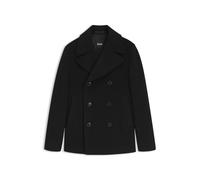 BOSS Zweireihiger Slim-Fit Mantel aus Woll-Mix - Style H-Hyde-Peacoat-264, 50576464 Schwarz 110