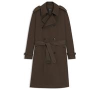BOSS Zweireihiger Trenchcoat aus Baumwoll-Seiden-Mix - Style L-Cook-Trench-263, 50566440 Braun 52