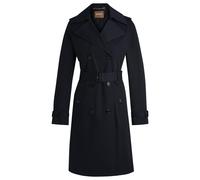 BOSS Zweireihiger Trenchcoat mit Gürtel mit Schließe - Style Conry, 50489115 Dunkelblau 46