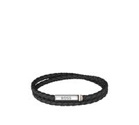 Armband BOSS "ARES SUMMER", schwarz, edelstahlfarben, weiß, braun, Armbänder, Herren, 19cm, Edelstahl Nylon, Edelstahl, Nylon, Armband, Emaille (83492568-0) schwarz, edelstahlfarben, weiß, braun