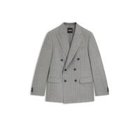 BOSS Zweireihiges Sakko aus gestreifter Schurwolle - Style H-Huge-DB-254, 50558604 Grau gemustert 44