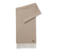BOSS Zweiseitiger Schal aus Wolle mit Logo-Label - Style Naster_Re_35*180, 50572414 Hellbraun ONESI