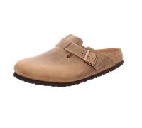 Birkenstock Boston Damen , Herren Clog Nubuckleder geölt 42, Schmal, Tabacco Brown