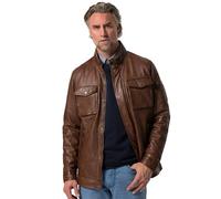Boston Park Herren große Größen Menswear L-8XL Lederjacke, Leder, Lammnappa, Stehkragen, Zipper, bis 84/86 braun 76+ 838247633-76+