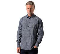 Boston Park Herren große Größen Übergrößen Menswear L-8XL Hemd, Langarm, Alloverdruck, Kentkragen, Comfort Fit Navy blau XL 842085130-XL