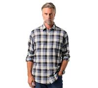 Boston Park Herren große Größen Übergrößen Menswear L-8XL Karo-Flanellhemd, Langarm, Kentkragen, Comfort Fit graublau 8XL 842882721-8XL