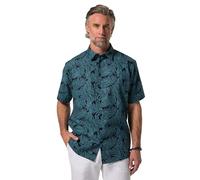 Boston Park Herren große Größen Übergrößen Menswear L-8XL Leinenmix-Hemd, Halbarm, floraler Print, Kentkragen, Comfort Fit Navy blau 7XL 837861130-7XL