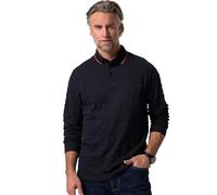 Boston Park Herren große Größen Übergrößen Menswear L-8XL Poloshirt, Langarm, Strukturjersey Navy blau 56+ 836068130-56+
