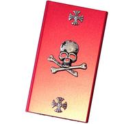 BOSUGE, Zigarettenetui aus Metall - mit Totenkopf-Dekoration, lange, dünne Zigarettenbox, tragbare Zigaretten-Organizer-Dose, für 20 feine Zigaretten, C-Zigaretten-Aufbewahrungsbox (Farbe: B) (Farbe: