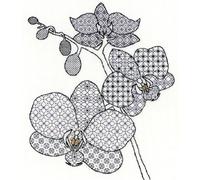 Bothy Threads Blackwork Kreuzstich-Set Orchidee, 27x33cm, XBW2, Zählmuster