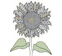 Bothy Threads Blackwork Kreuzstich-Set Sonnenblume, 27x33cm, XBW1, Zählmuster