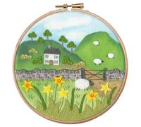 Bothy Threads Filzstickerei Stickpackung mit Stickrahmen Schar Goldener Narzissen Hintergrund bedruckt