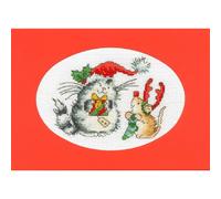 Bothy Threads Grußkarte Kreuzstich Set Geheimer Weihnachtsmann Zählmuster