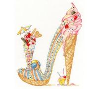 Bothy Threads The Home of Happy Stitching Kreuzstich Set mit Zählmuster Fauler Eisbecher, 22x28cm