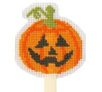 Bothy Threads The Home Of Happy Stitching Kreuzstich Stickpackung, Gruselig - Kürbis auf Holzstiel