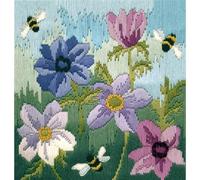 Bothy Threads The Home of Happy Stitching Langstich Set Motiv-Umrisse sind bedruckt Anemonen