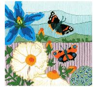 Bothy Threads The Home of Happy Stitching Langstich Set Motiv-Umrisse sind bedruckt Seidige Szenen: Schmetterlingswiese