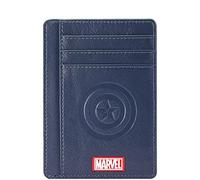 BOTIAL Marvel Wallets, Avengers Captain America, echtes Leder, schmal, minimalistisch, Vordertasche, RFID-blockierende Brieftaschen für Männer und Frauen, Amerika (Marineblau), monolayer, KB2,