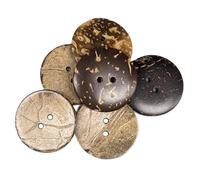 BOTIBOTON - 25 Knöpfe KOKOSNUSS, kleine und große babyknöpfe, kinderknöpfe - 2 Löcher - Bi-Colour Braun/Holz- HERGESTELLT und VERSANDT aus Spanien (Durchmesser 27 mm)