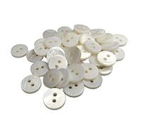 BOTIBOTON - 50 Nacar Naturmuschelknöpfe (Fluss) - Nähzubehör - Made in and Sent from SPAIN - Made in SPAIN -