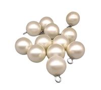 BOTIBOTON - Perlenknöpfe zum annähen - beads -perlmutt knöpfe weiß - perlen knopf Halbkugel und Vollkugel, mit Ring - 6 Größen verfügbar - Hergestellt und versendet aus Spanien -