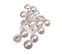 BOTIBOTON - Perlenknöpfe zum annähen - beads -perlmutt knöpfe weiß - perlen knopf Halbkugel und Vollkugel, mit Ring - 6 Größen verfügbar - Hergestellt und versendet aus Spanien - halbe Kugel 14 mm