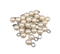 BOTIBOTON - Perlenknöpfe zum annähen - beads -perlmutt knöpfe weiß - perlen knopf Halbkugel und Vollkugel, mit Ring - 6 Größen verfügbar - Hergestellt und versendet aus Spanien - Kugel, 6 mm