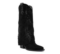 Bottes und Hautes à Recouvrement Western und Détails Cloutés en Suédine