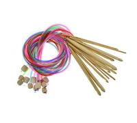 Bottone 12-teiliges Häkelnadel Set mit langem Kabel, 3, 0 mm-10 mm, Rundstricknadel mit Schlauch, tunesisches Häkelnadel Set für Bunte Rundstricknadeln