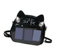 Bottone Cats PU Rucksack, japanische Damen, Teenager, Mädchen, Schultasche, Itabag für Anime, Pin Display, durchsichtige Tasche, Umhängetasche, verstellbare Träger, Rucksack
