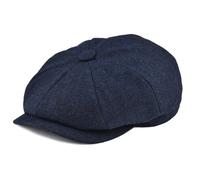 BOTVELA Herren 8 stück Wollmischung Ballon- Flatcap fischgrätmuster in Classic 5 Farben Medium Marine