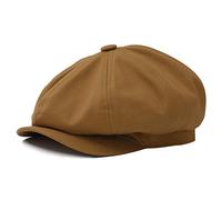 BOTVELA Herren 8-teilige Newsboy Flat Cap 100% Baumwolle Gatsby Ivy Golf Cabbie Hut, braun, 57 EU